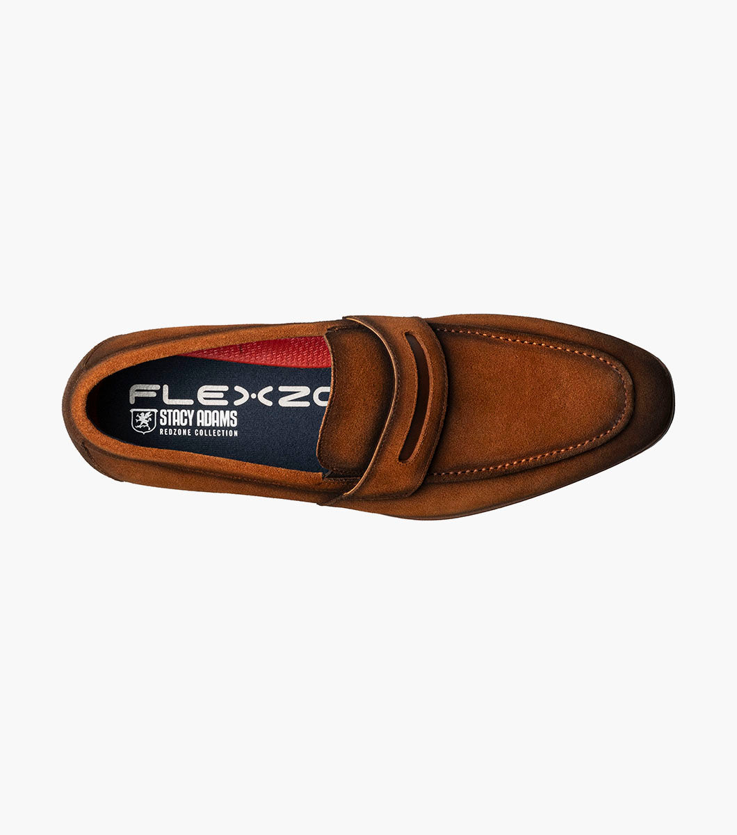 Stacy Adams Burke Moc Toe Saddle Slip On Men’s Dress Shoes - Copper
