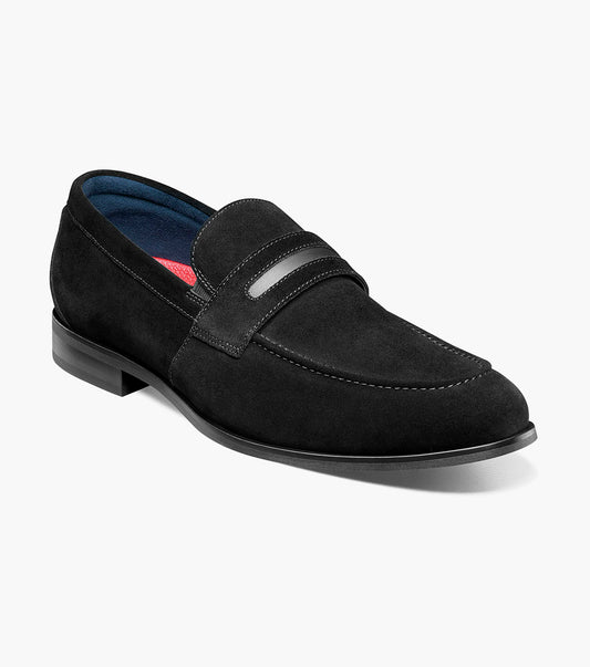 Stacy Adams Burke Moc Toe Saddle Slip On Stacy Adams Last Pairs - Black Suede