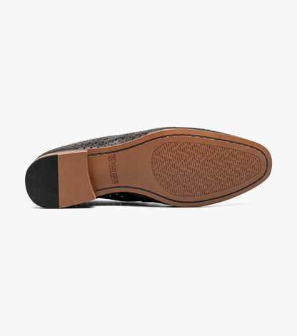Stacy Adams Winden Moc Toe Perf Slip On Men’s Dress Shoes - Black
