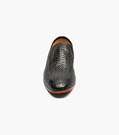 Stacy Adams Winden Moc Toe Perf Slip On Men’s Dress Shoes - Black