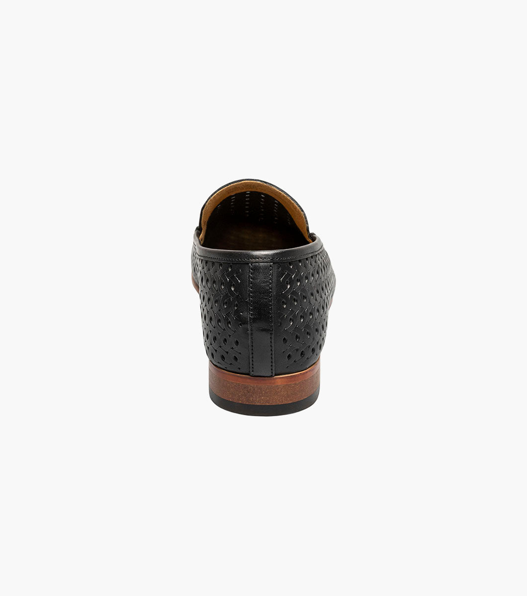 Stacy Adams Winden Moc Toe Perf Slip On Men’s Dress Shoes - Black