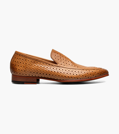 Stacy Adams Winden Moc Toe Perf Slip On Men’s Dress Shoes - Natural