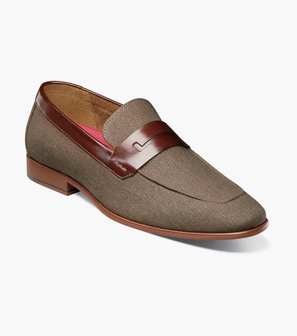 Stacy Adams Gill Moc Toe Saddle Slip On Stacy Adams Last Pairs - Mushroom Multi