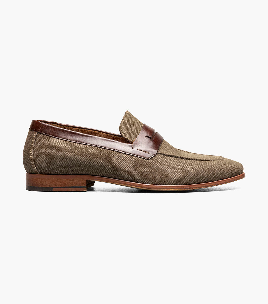 Stacy Adams Gill Moc Toe Saddle Slip On Stacy Adams Last Pairs - Mushroom Multi