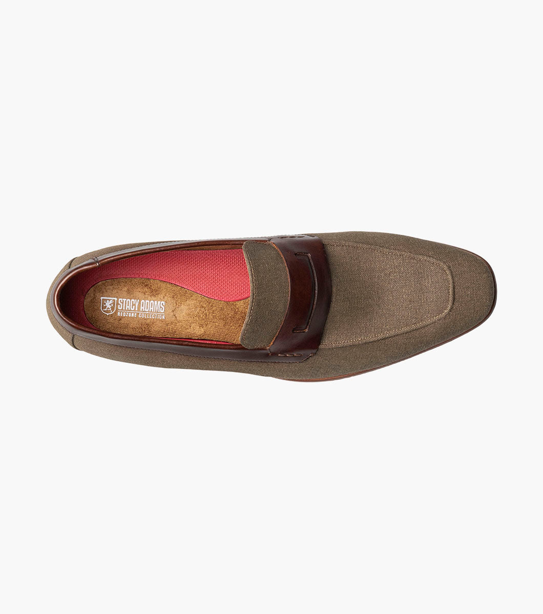 Stacy Adams Gill Moc Toe Saddle Slip On Stacy Adams Last Pairs - Mushroom Multi