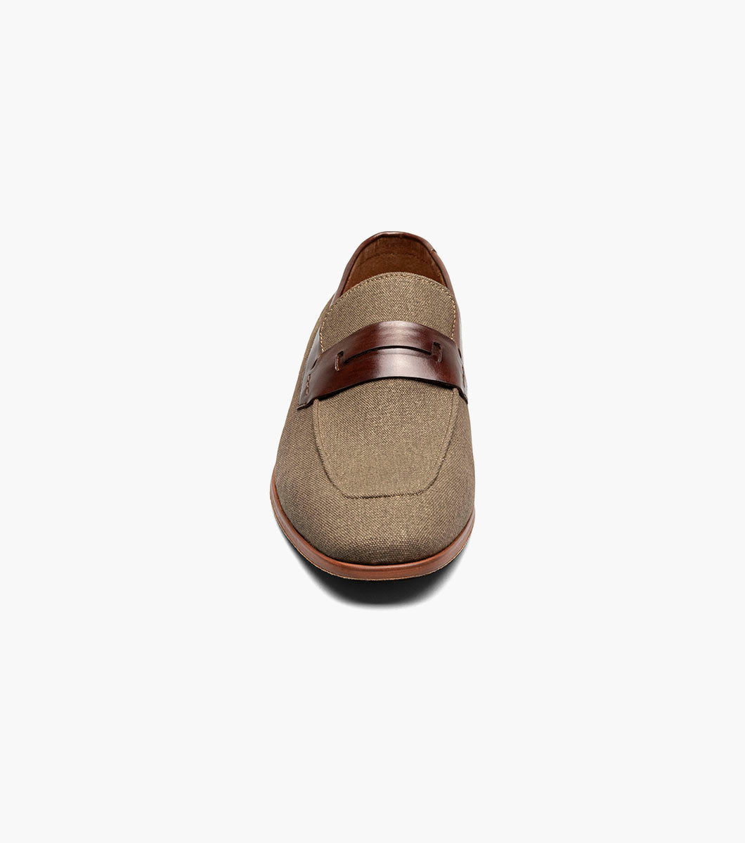 Stacy Adams Gill Moc Toe Saddle Slip On Stacy Adams Last Pairs - Mushroom Multi