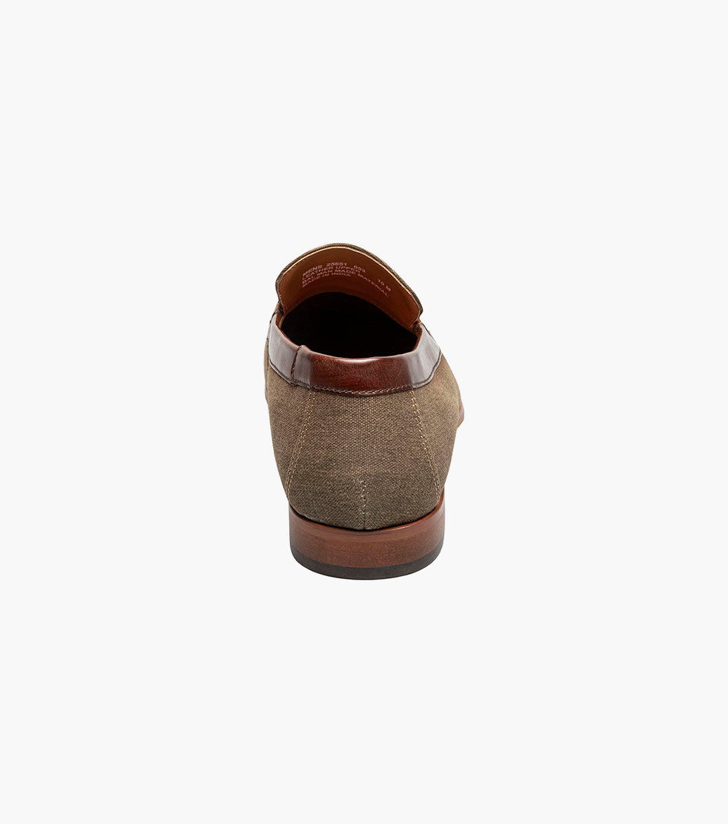 Stacy Adams Gill Moc Toe Saddle Slip On Stacy Adams Last Pairs - Mushroom Multi