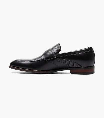 Stacy Adams Karnes Moc Toe Penny Slip On Men’s Dress Shoes - Black