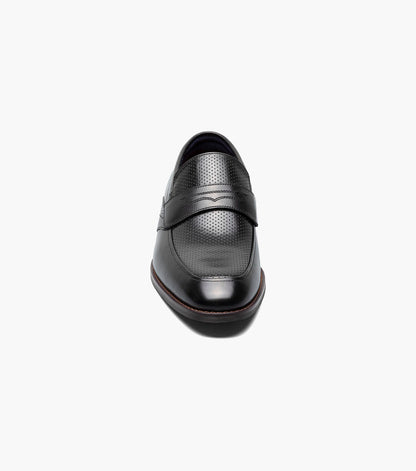 Stacy Adams Karnes Moc Toe Penny Slip On Men’s Dress Shoes - Black