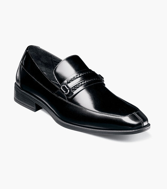 Stacy Adams Aberdeen Moc Toe Saddle Slip On Men’s Dress Shoes - Black
