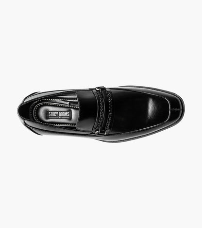 Stacy Adams Aberdeen Moc Toe Saddle Slip On Men’s Dress Shoes - Black