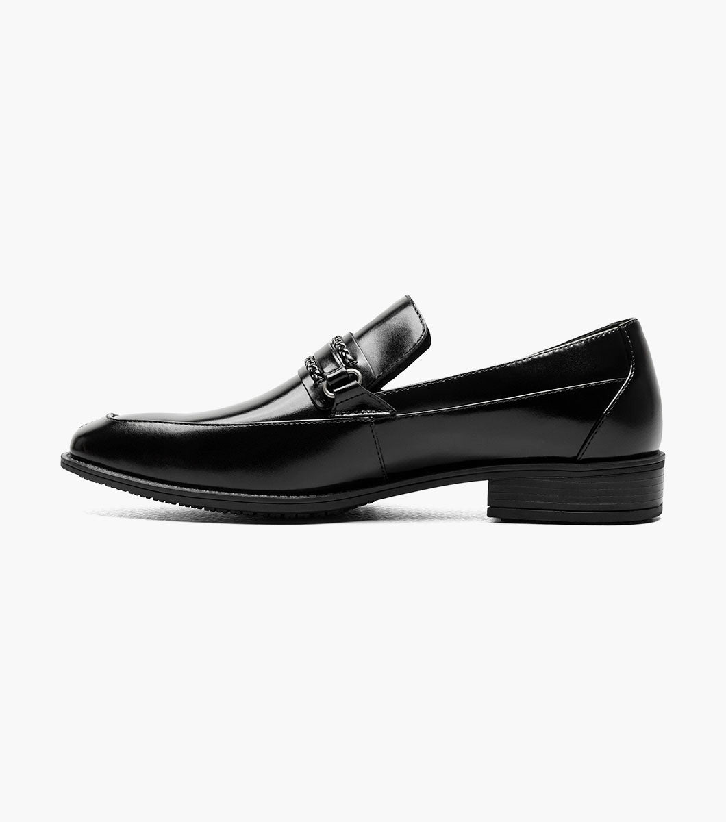 Stacy Adams Aberdeen Moc Toe Saddle Slip On Men’s Dress Shoes - Black