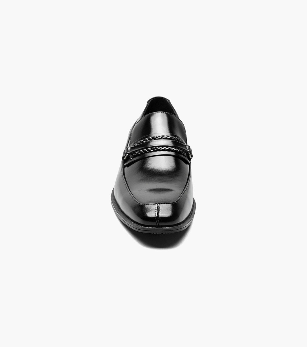 Stacy Adams Aberdeen Moc Toe Saddle Slip On Men’s Dress Shoes - Black