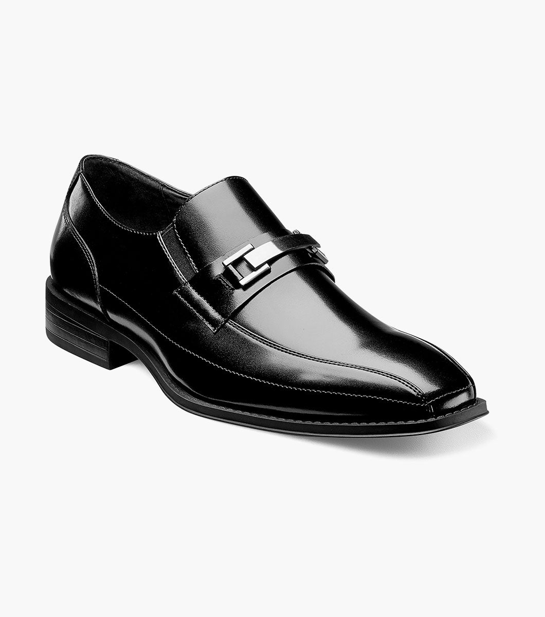 Stacy Adams Wakefield Bike Toe Bit Slip On Men’s Dress Shoes - Black