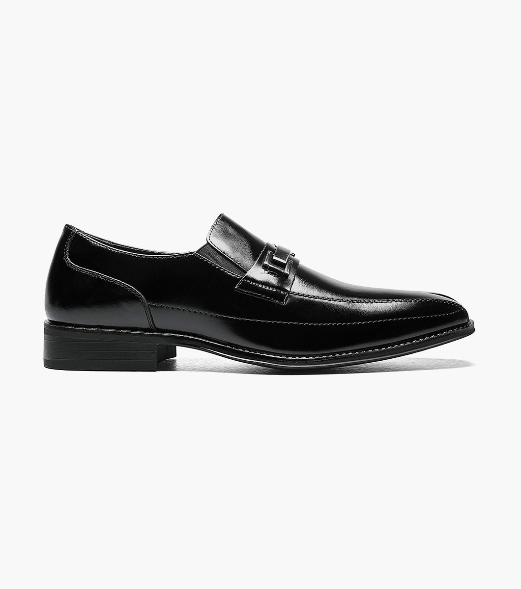 Stacy Adams Wakefield Bike Toe Bit Slip On Men’s Dress Shoes - Black