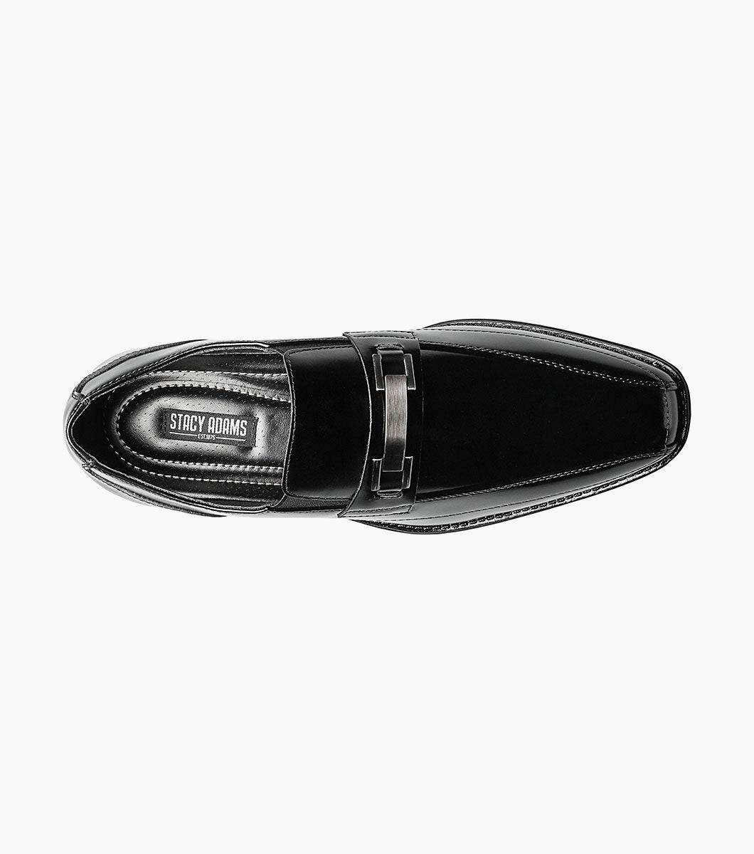 Stacy Adams Wakefield Bike Toe Bit Slip On Men’s Dress Shoes - Black