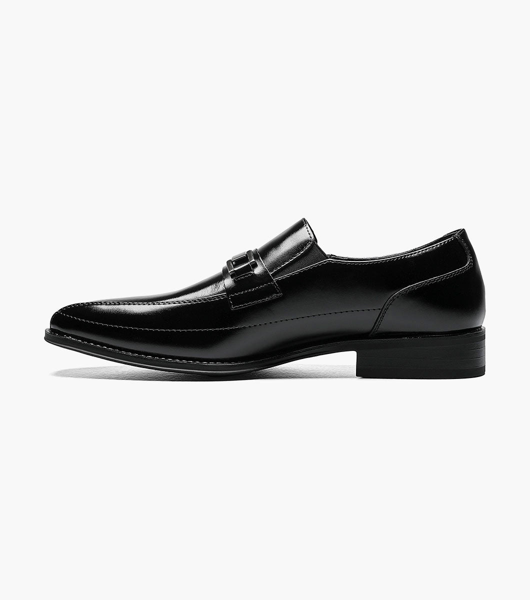 Stacy Adams Wakefield Bike Toe Bit Slip On Men’s Dress Shoes - Black