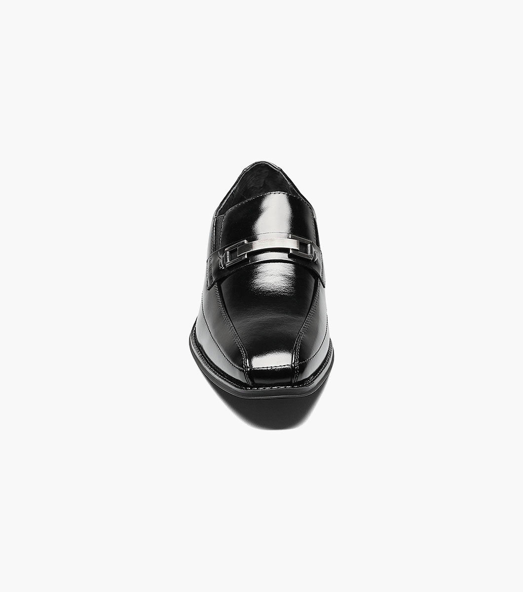 Stacy Adams Wakefield Bike Toe Bit Slip On Men’s Dress Shoes - Black