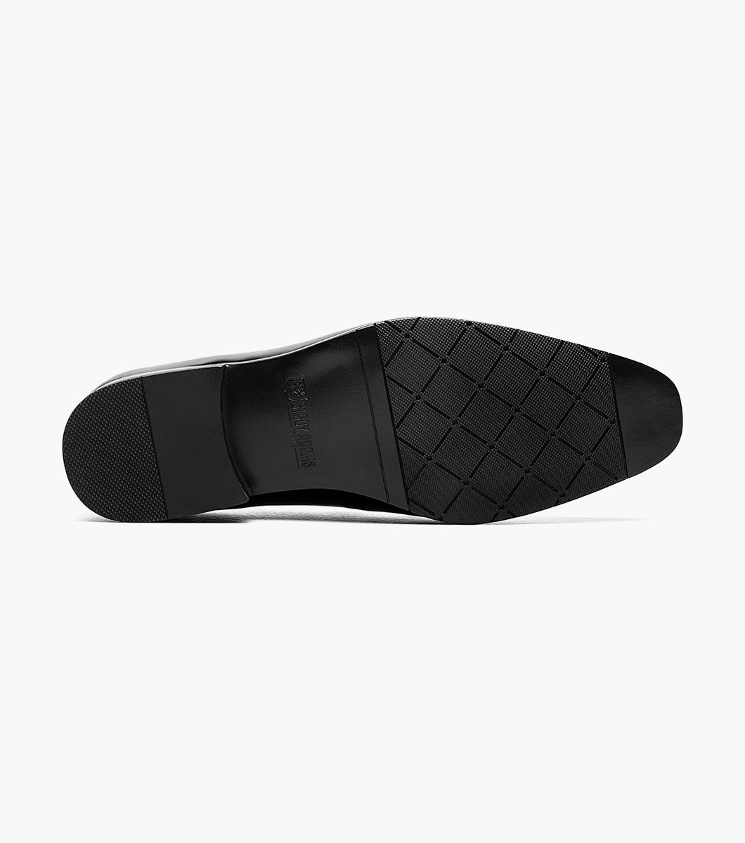 Stacy Adams Phoenix Plain Toe Tassel Slip On Men’s Dress Shoes - Black Patent