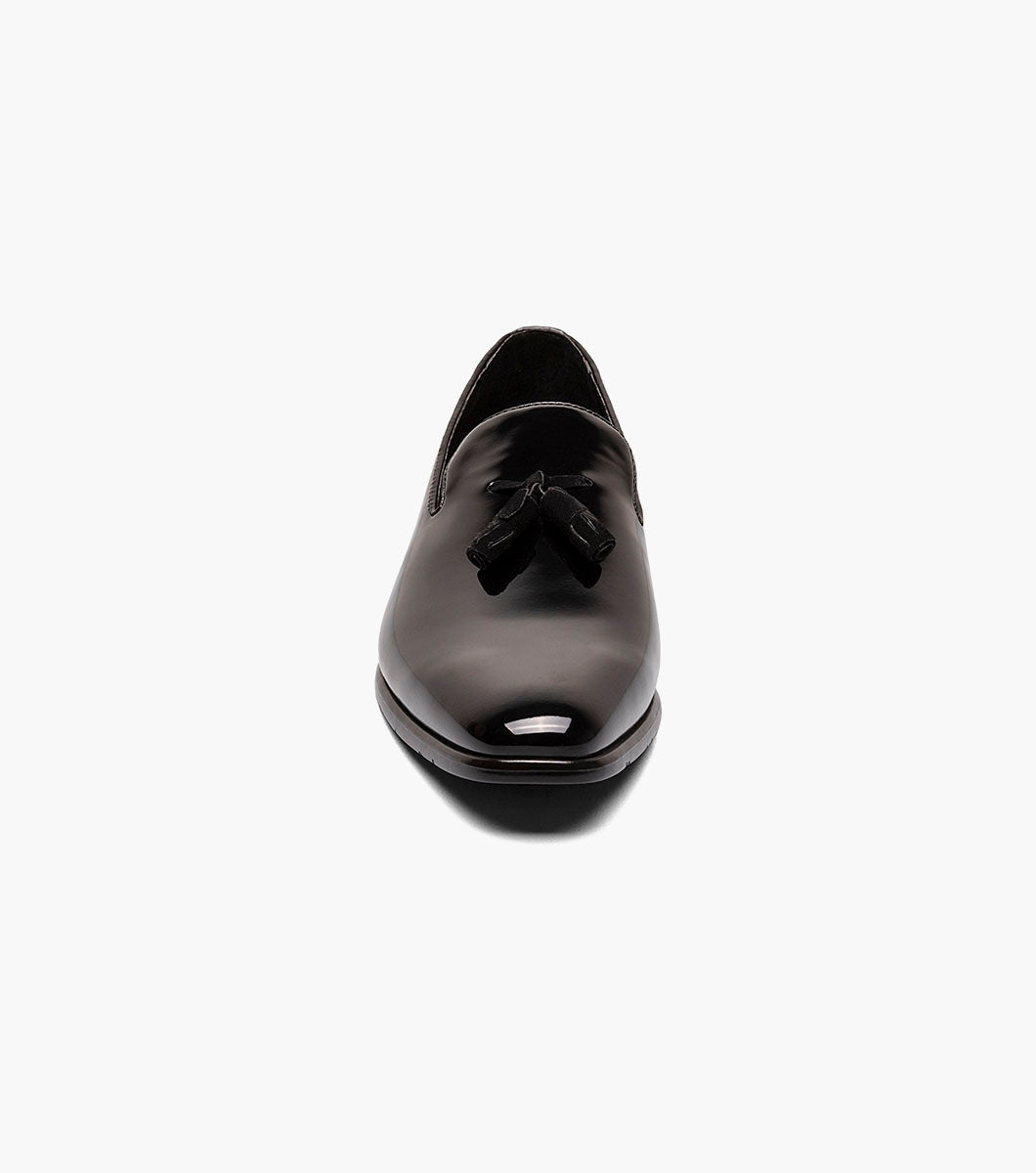 Stacy Adams Phoenix Plain Toe Tassel Slip On Men’s Dress Shoes - Black Patent