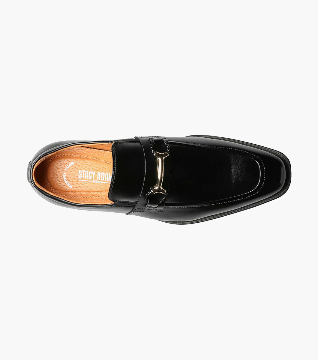 Stacy Adams Pierce Moc Toe Bit Slip On Men’s Dress Shoes - Black