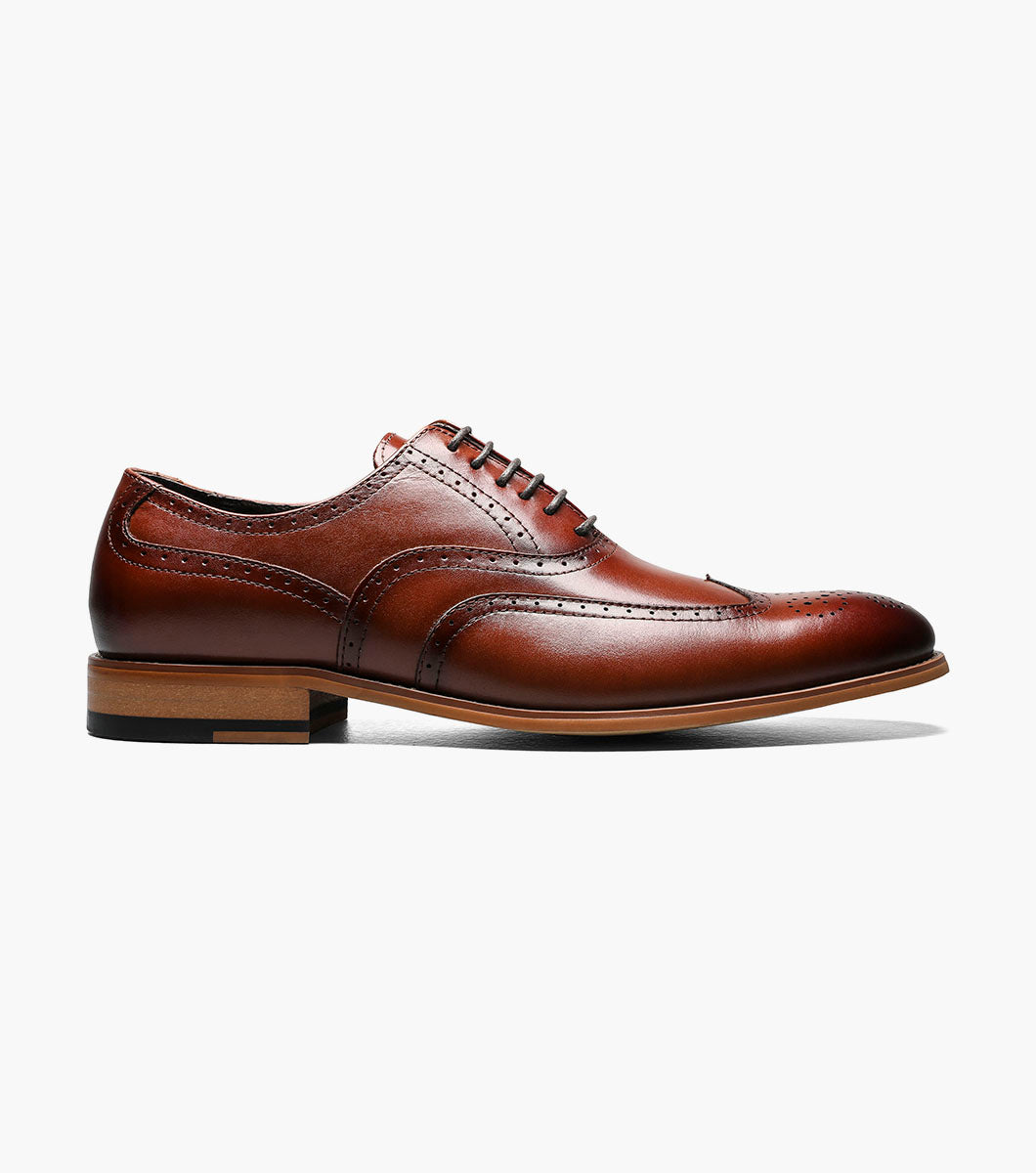 Stacy Adams Dunbar Wingtip Oxford Clearance Men’s Shoes - Cognac