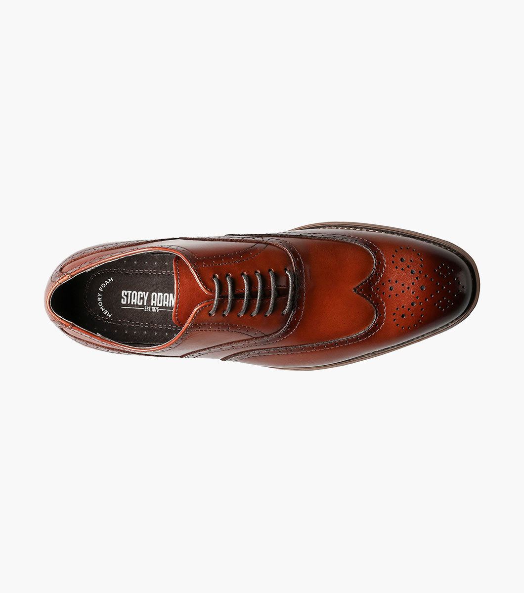 Stacy Adams Dunbar Wingtip Oxford Clearance Men’s Shoes - Cognac