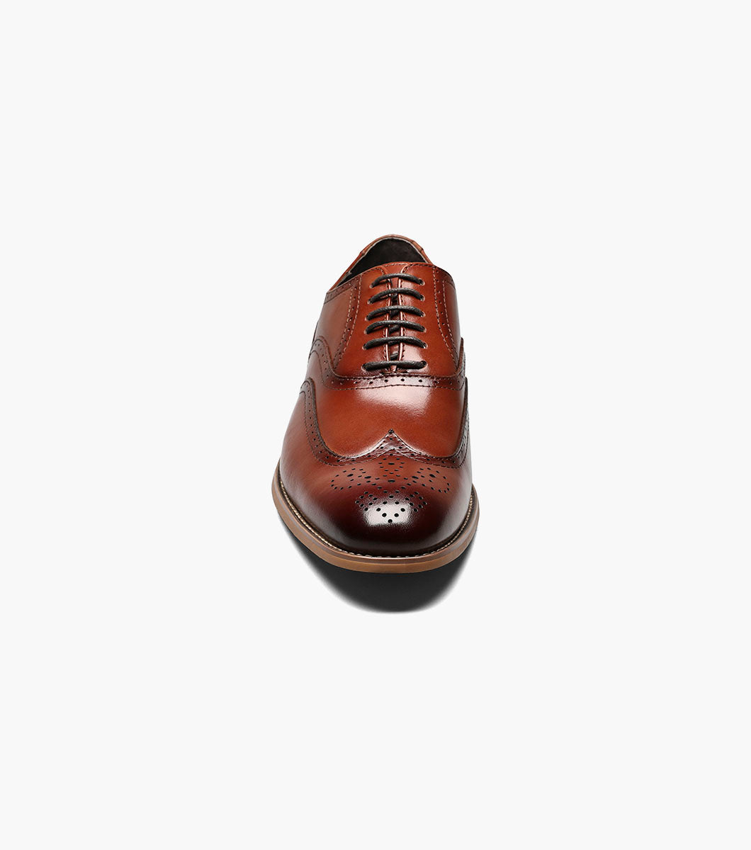 Stacy Adams Dunbar Wingtip Oxford Clearance Men’s Shoes - Cognac