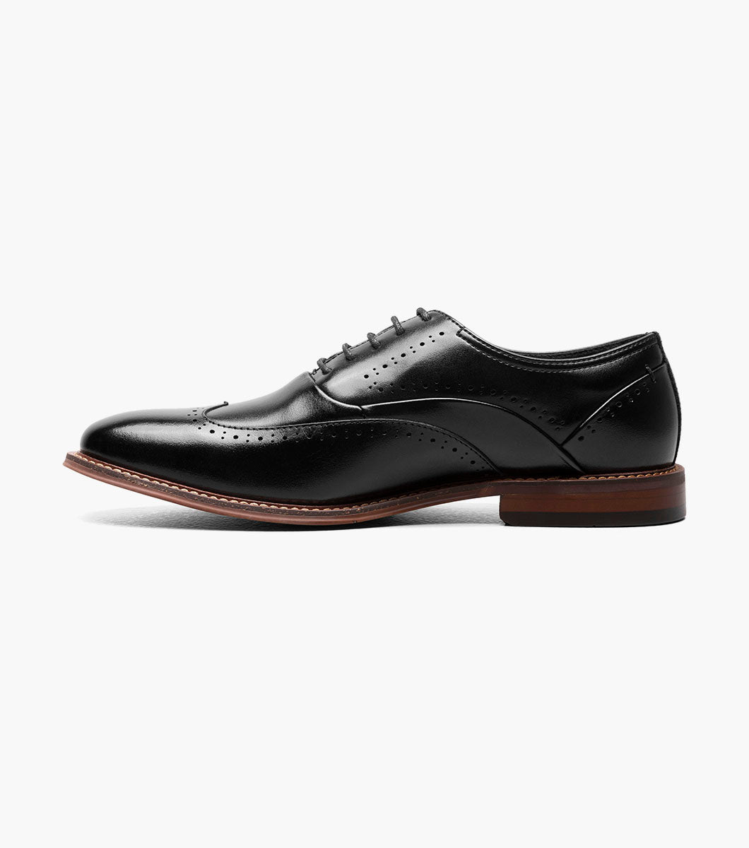 Stacy Adams Macarthur Wingtip Oxford Stacy Adams Last Pairs - Black Smooth