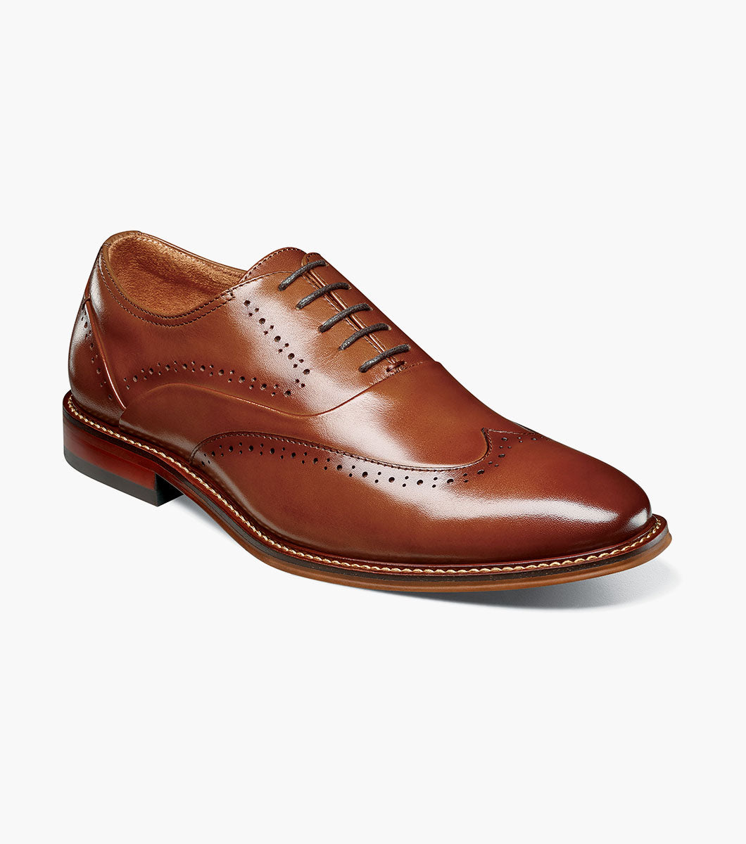 Stacy Adams Macarthur Wingtip Oxford Men’s Dress Shoes - Cognac