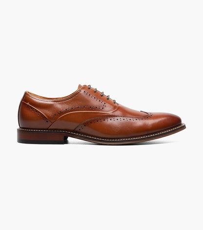 Stacy Adams Macarthur Wingtip Oxford Men’s Dress Shoes - Cognac
