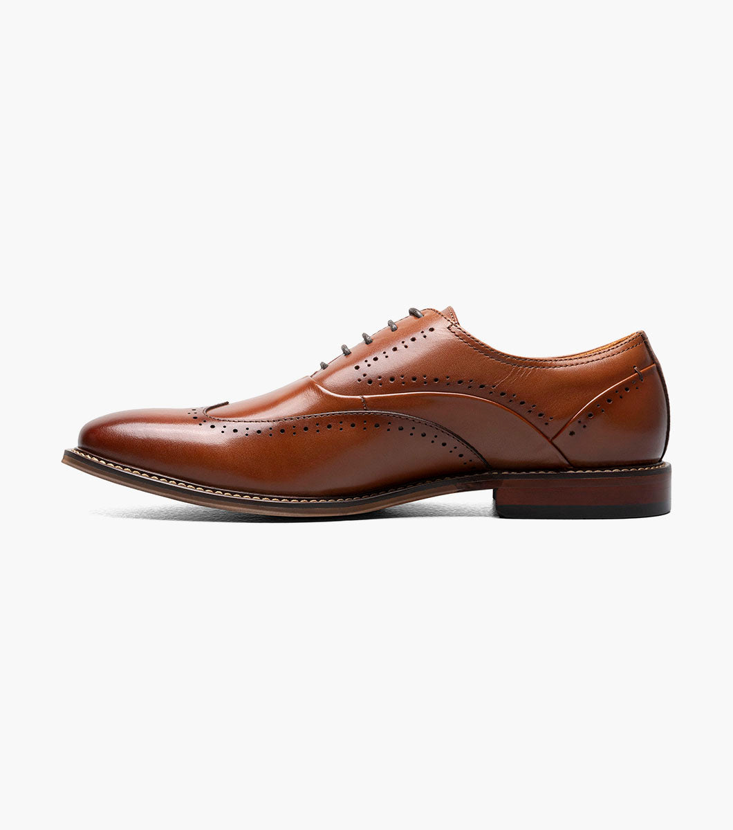Stacy Adams Macarthur Wingtip Oxford Men’s Dress Shoes - Cognac