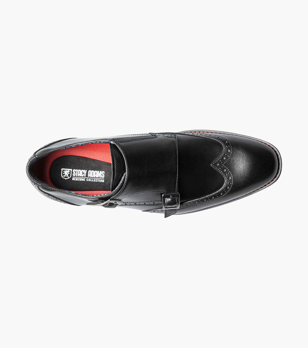 Stacy Adams Karson Wingtip Double Monk Strap Men’s Dress Shoes - Black