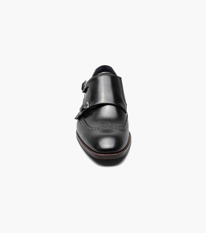 Stacy Adams Karson Wingtip Double Monk Strap Men’s Dress Shoes - Black