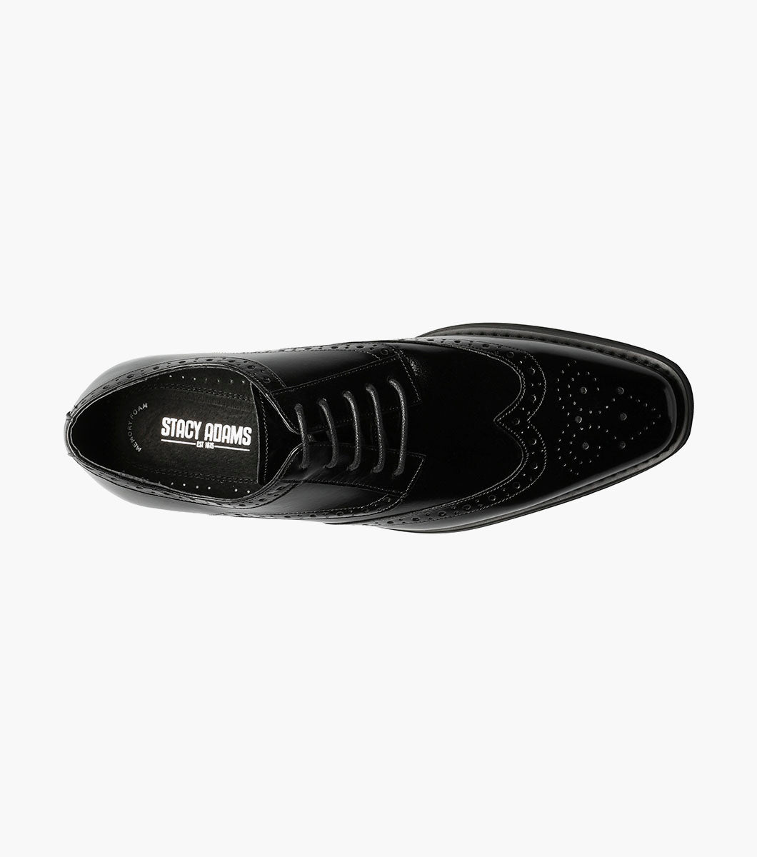 Stacy Adams Tinsley Wingtip Oxford Men’s Dress Shoes - Black
