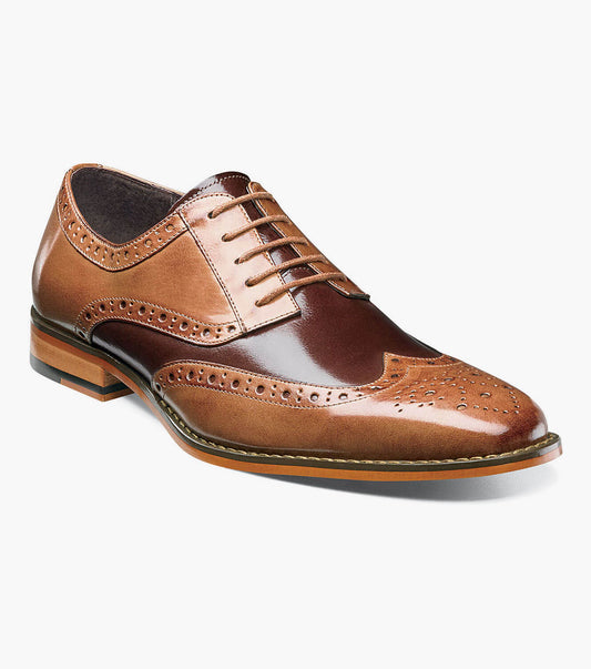 Stacy Adams Tinsley Wingtip Oxford Men’s Dress Shoes - Tan Multi