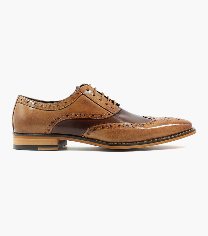 Stacy Adams Tinsley Wingtip Oxford Men’s Dress Shoes - Tan Multi