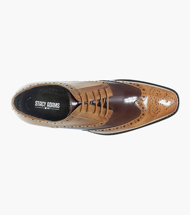 Stacy Adams Tinsley Wingtip Oxford Men’s Dress Shoes - Tan Multi
