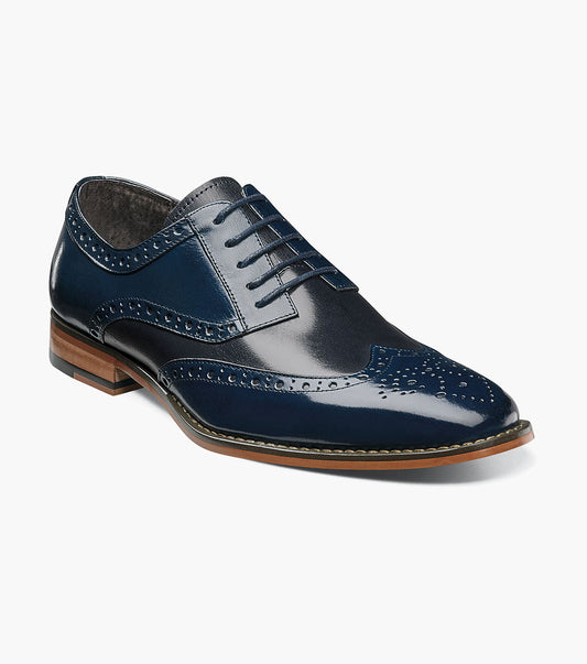 Stacy Adams Tinsley Wingtip Oxford Men’s Dress Shoes - Cobalt Multi