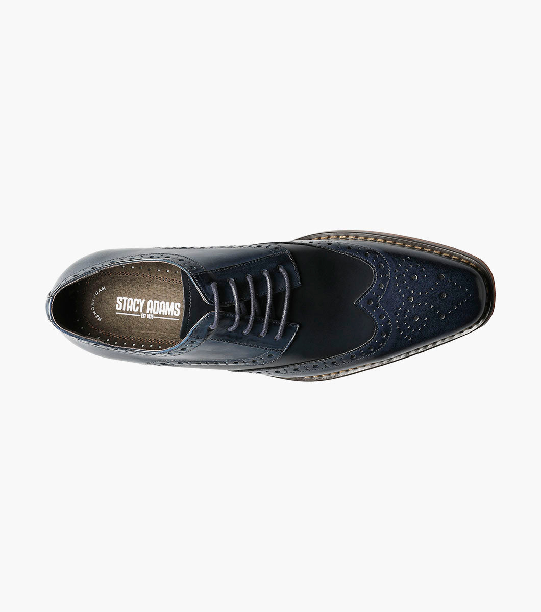Stacy Adams Tinsley Wingtip Oxford Men’s Dress Shoes - Cobalt Multi