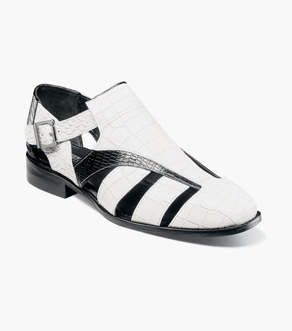 Stacy Adams Calandro City Sandal Sandals - Black w/White