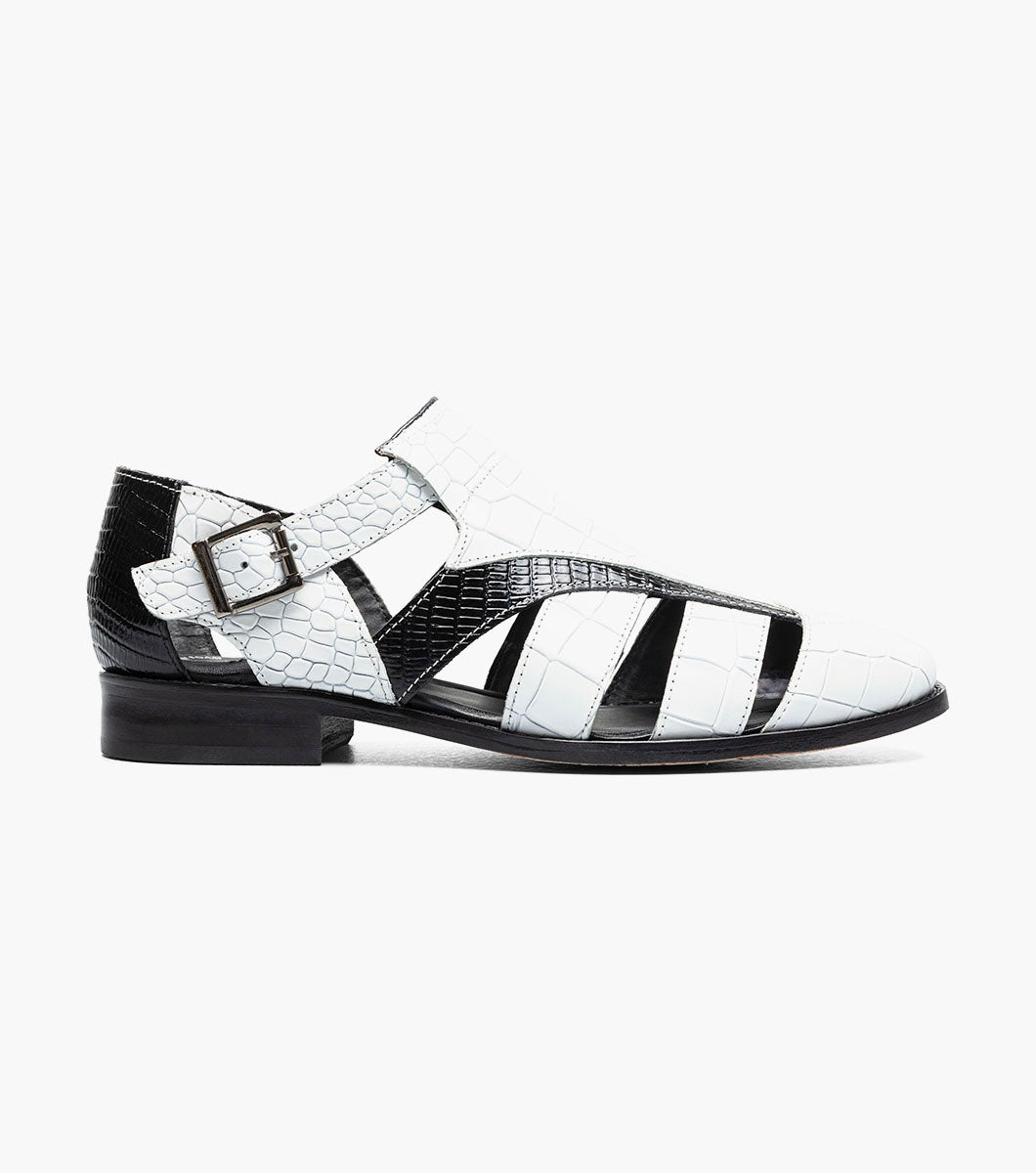 Stacy Adams Calandro City Sandal Sandals - Black w/White