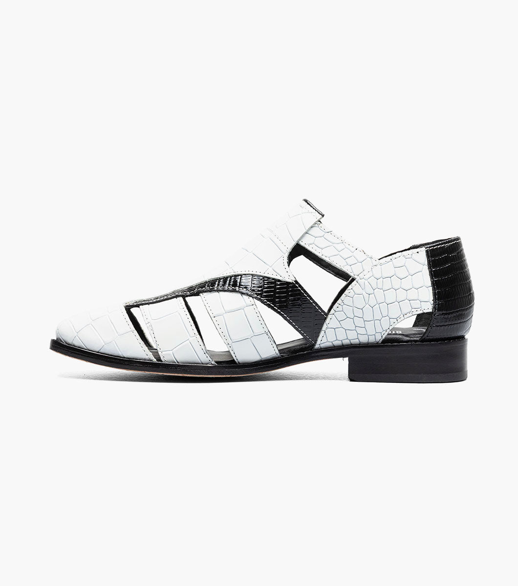 Stacy Adams Calandro City Sandal Sandals - Black w/White