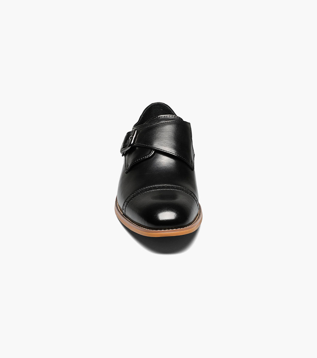 Stacy Adams Desmond Cap Toe Monk Strap Men’s Dress Shoes - Black