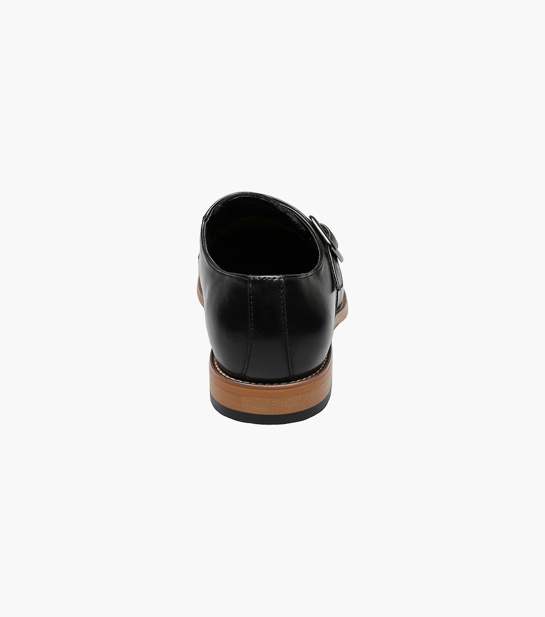 Stacy Adams Desmond Cap Toe Monk Strap Men’s Dress Shoes - Black