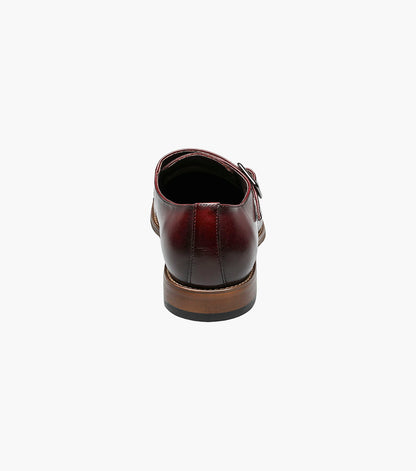 Stacy Adams Desmond Cap Toe Monk Strap Men’s Dress Shoes - Burgundy