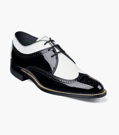 Stacy Adams Dayton Wingtip Oxford Men’s Dress Shoes - Black w/White