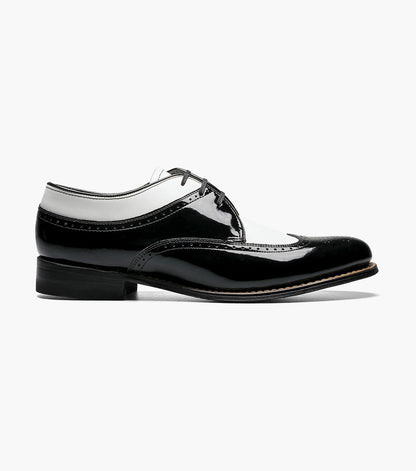 Stacy Adams Dayton Wingtip Oxford Men’s Dress Shoes - Black w/White