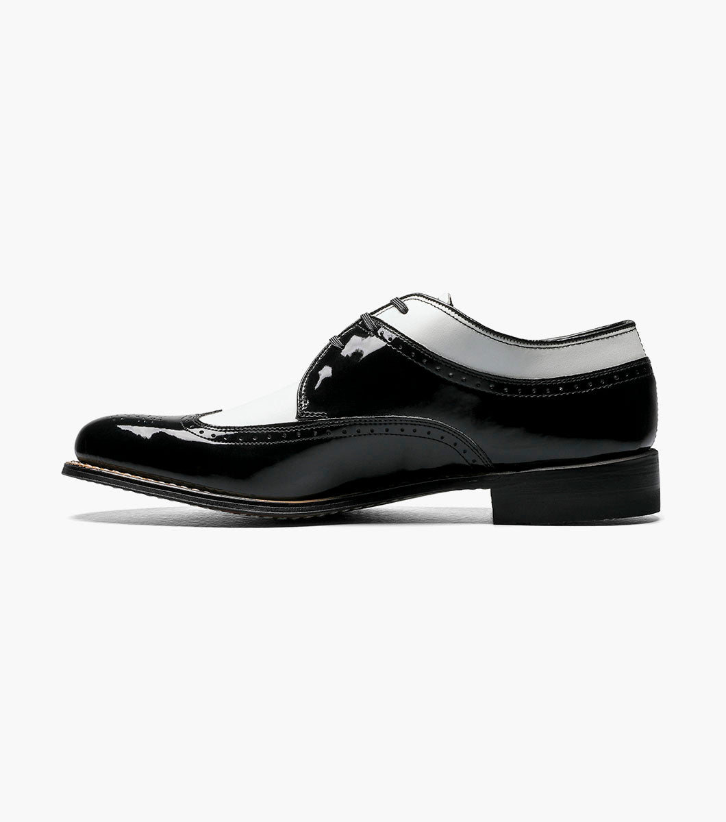 Stacy Adams Dayton Wingtip Oxford Men’s Dress Shoes - Black w/White