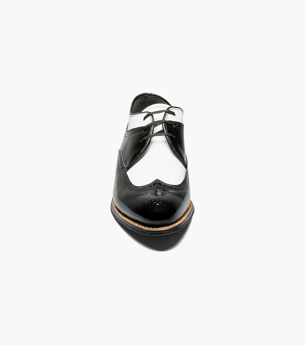 Stacy Adams Dayton Wingtip Oxford Men’s Dress Shoes - Black w/White
